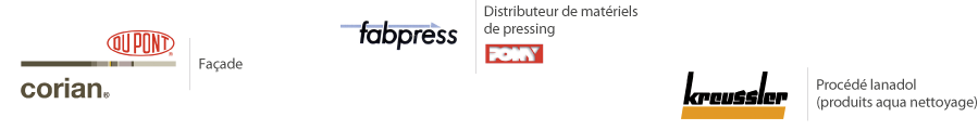logo corian, logo Dupont, logo Fabpress, logo kroussler